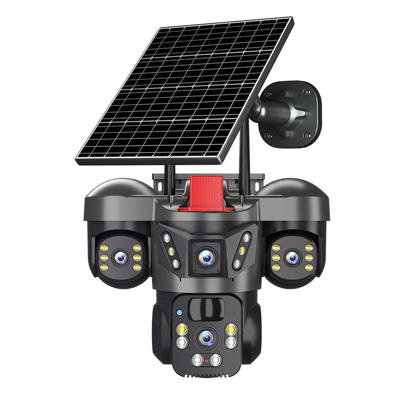 Cámara de vigilancia solar transfronteriza de tres lentes WiFi doméstica con visión nocturna HD 4G a prueba de agua remota al aire libre image 6