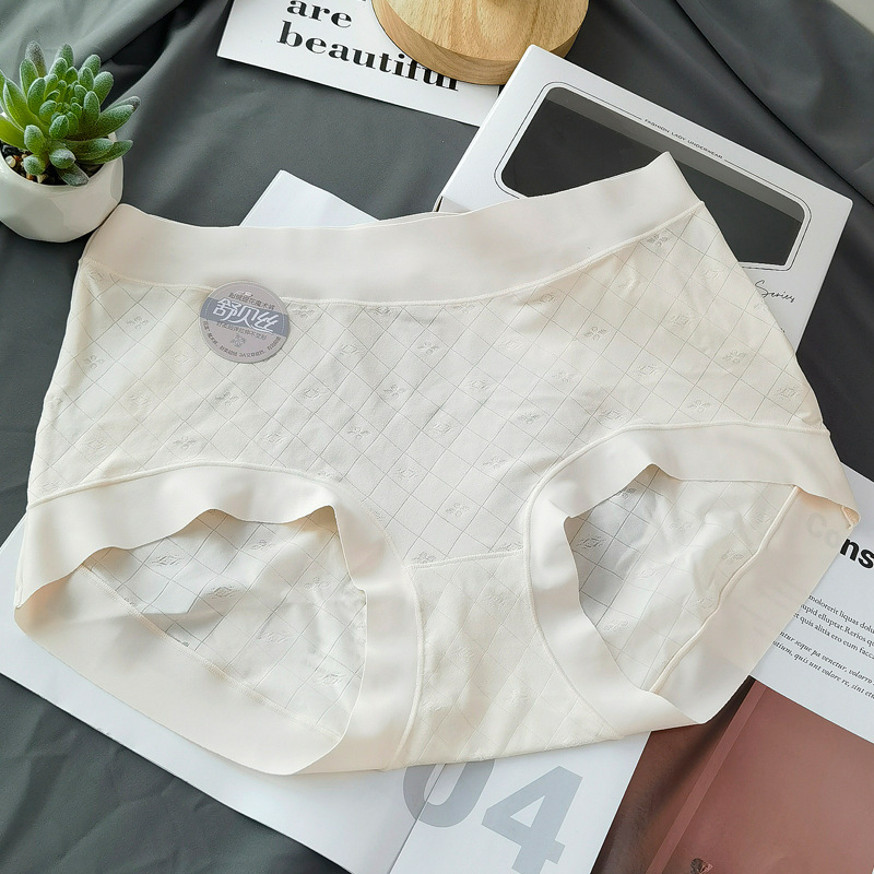 plus size Shubei silk underwear women's waist high elastic breathable jacquard briefs 150kg seamless happy posture jiao 2029