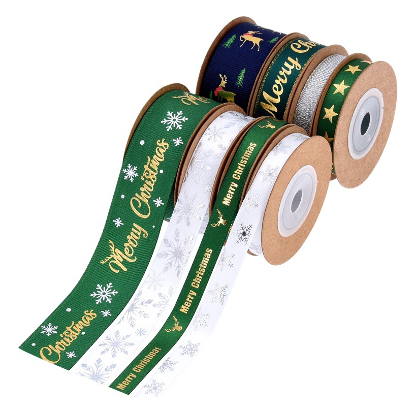 16 transfronteriza AliExpress cinta de Navidad cinta impresa embalaje de regalo Navidad cinta decorativa 5 yardas en stock