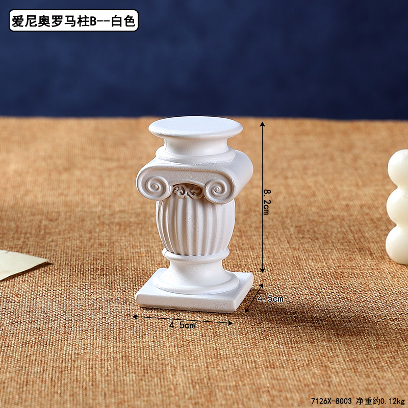  European Roman Column Ornaments Desktop Decoration Resin Crafts Candlestick Aromatherapy Candle Base Shooting Props