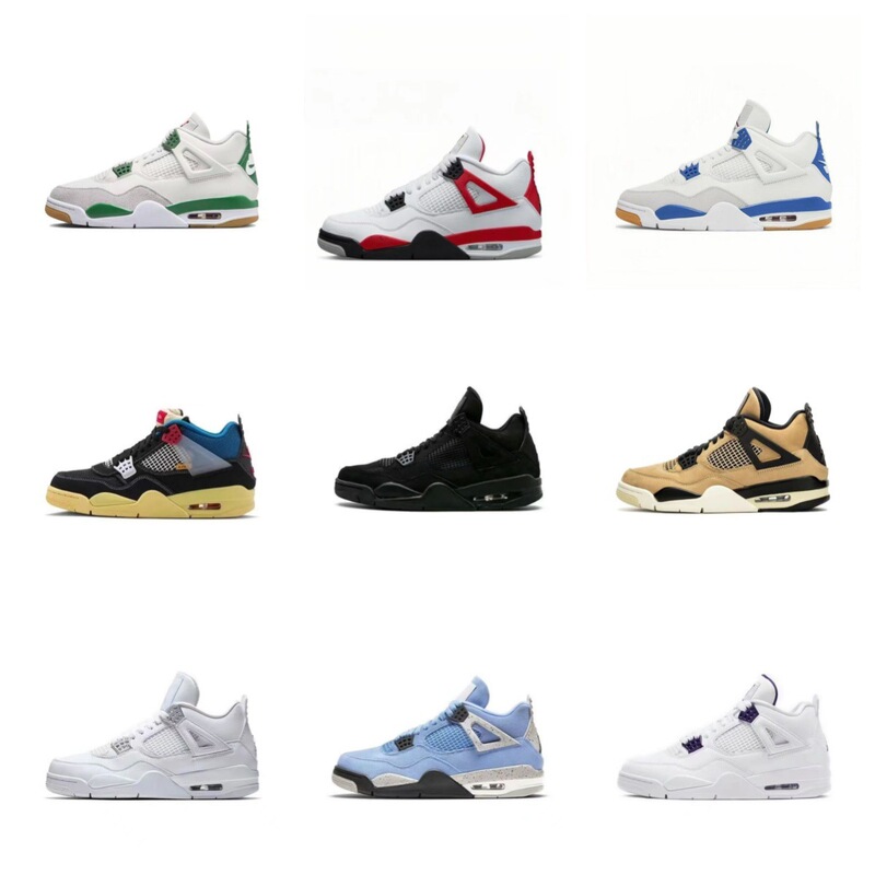 Putian Shoes Aj4 Paris Cool Gray Mouse Gold Buckle Blue Ball Oxidized Green Joe Non-Slip Wear-Resistant Versatile Basketball Shoes Putian Shoes Aj4 Paris Cool Gray Mouse Gold Buckle Blue Ball Oxidized Green Joe Non-Slip Wear-Resistant Versatile Basketball Shoes