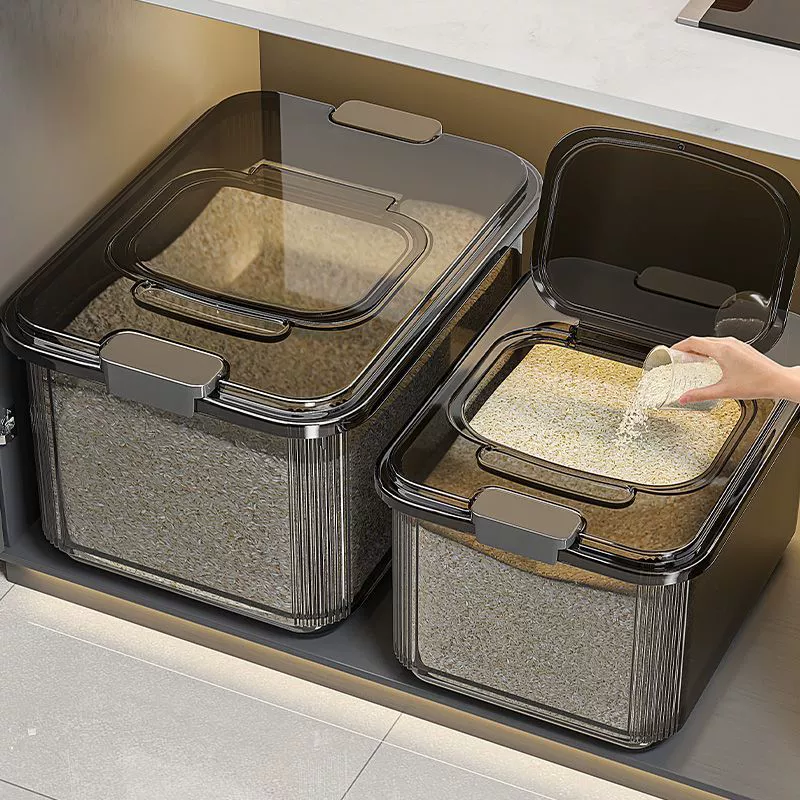 Кухонное ведро для риса, бытовой 2025, новый герметичный ящик для риса, резервуар для муки, контейнер для хранения, защищенный от насекомых и влаги, ящик для хранения риса