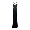 Split Long Dress Temperament Open Back Bra Night Court Strap Uniform Evening Dress