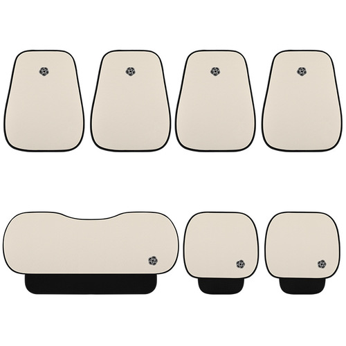 Car Seat Cushion Four Seasons Breathable Single Seat Single Butt Cushion Black and White Solid Color Seat Cushion Embroidered Camellia Seat Cushion
