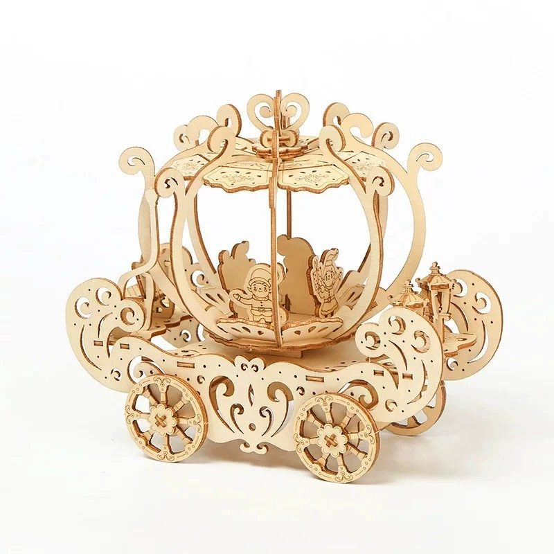 Wooden brainteaser, rotating constructor, smart toy, DIY, 3D