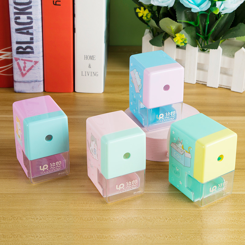 Youxiang YP-5301 lindo gato perezoso sacapuntas estudiante ahorro de mano de obra sacapuntas niños de dibujos animados sacapuntas