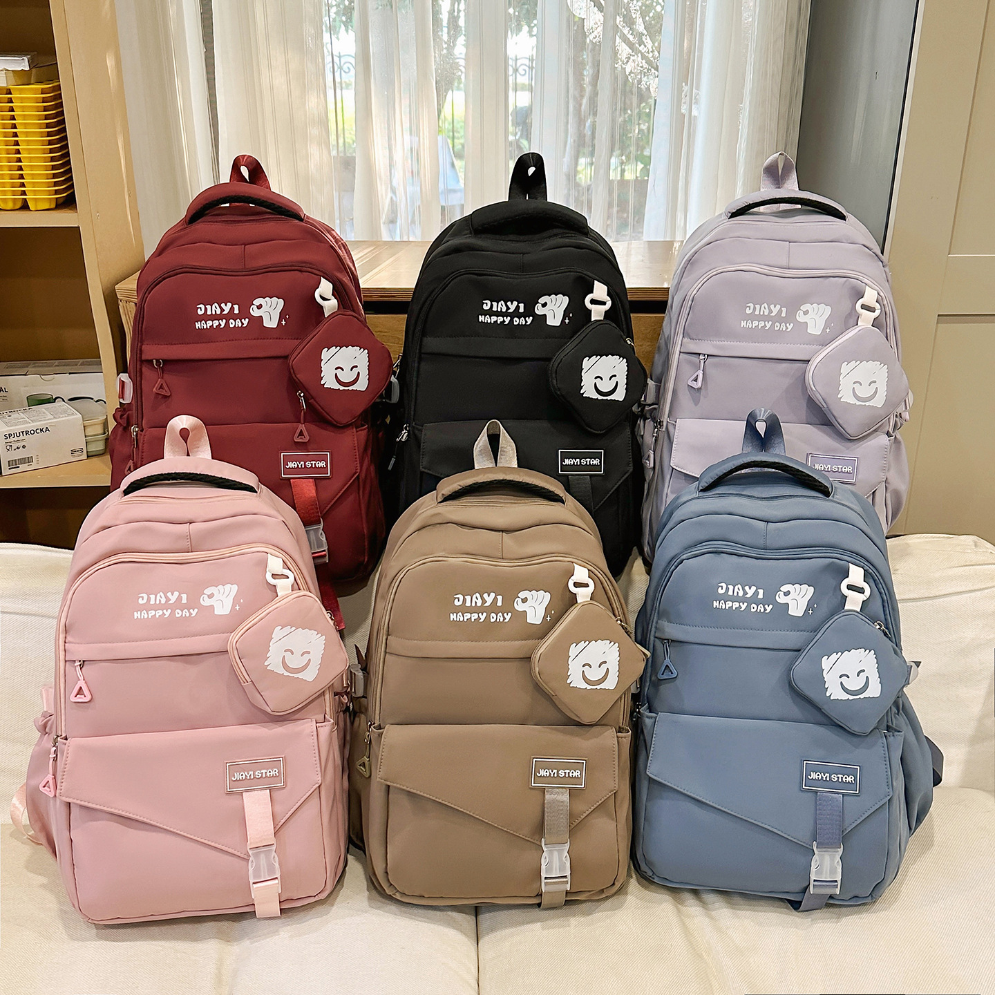 JIAYISTAR bolsas escolares ligeras y versátiles, dulces mochilas de viaje casuales coreanas, mochilas japonesas de estilo Harajuku.