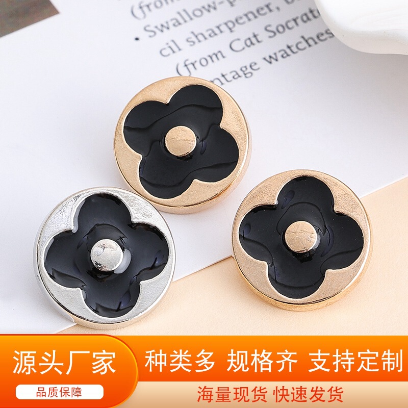 Small Fresh Metal Coat Coat Coat Button Black Flower Shirt Cardigan Twist Coat Button Spot Generation Small Fresh Metal Coat Coat Coat Button Black Flower Shirt Cardigan Twist Coat Button Spot Generation