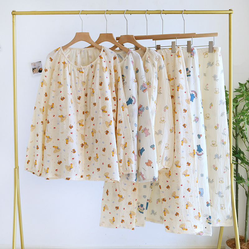 Pure Cotton confinement clothing spring and autumn summer thin postpartum maternity nursing clothing pajamas Maternity Nursing casual home wear