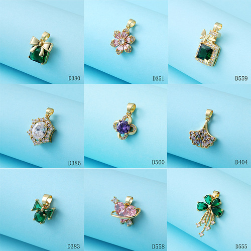  new micro-paved zircon pendant, retro high-end necklace accessories, fashionable and versatile, light luxury pendant