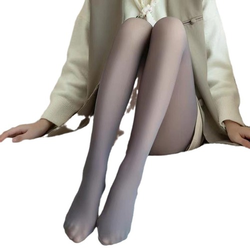 Thickened pantyhose skin-saving magic autumn and winter one-piece skin-through fake-meat empty stewardess gray padded legging women outerwear