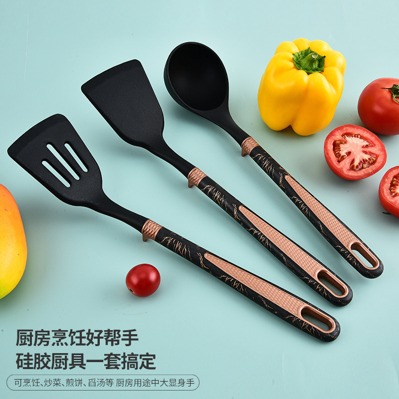 Cuchillos de silicona, utensilios de cocina, juego de 13 piezas, cocina de grado alimenticio, sartén antiadherente, cuchara, pala, juego de cuchillos para el hogar, juego de cuchillos multifunción