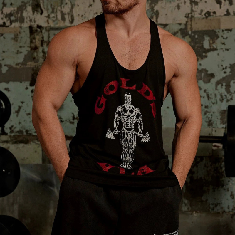 Youngla American Trendy Brand Summer New Men's Vest Jogger Sports Fitness Cotton Slim Vest