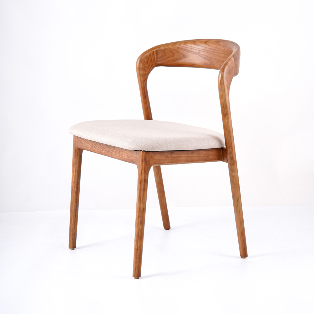 Simple Scandinavian Solid Wood Ash Hotel Backrest Chair Dining Chair Home Desk Japanese Style Dining Table and Chairs Negotiation Modern
