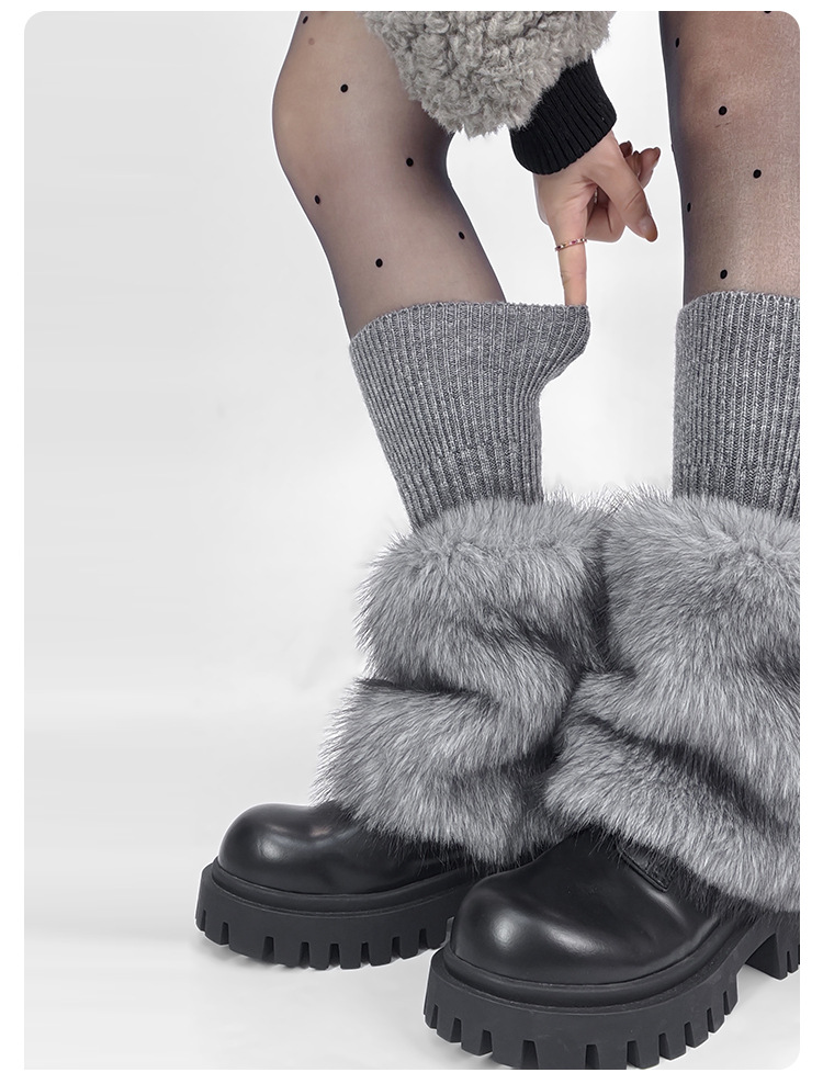 Scaldamuscoli, leggings caldi e stivali, coprigambe in peluche, ragazza sexy, stile Y2k, calzini in pile, calzini lavorati a maglia_voghion.com