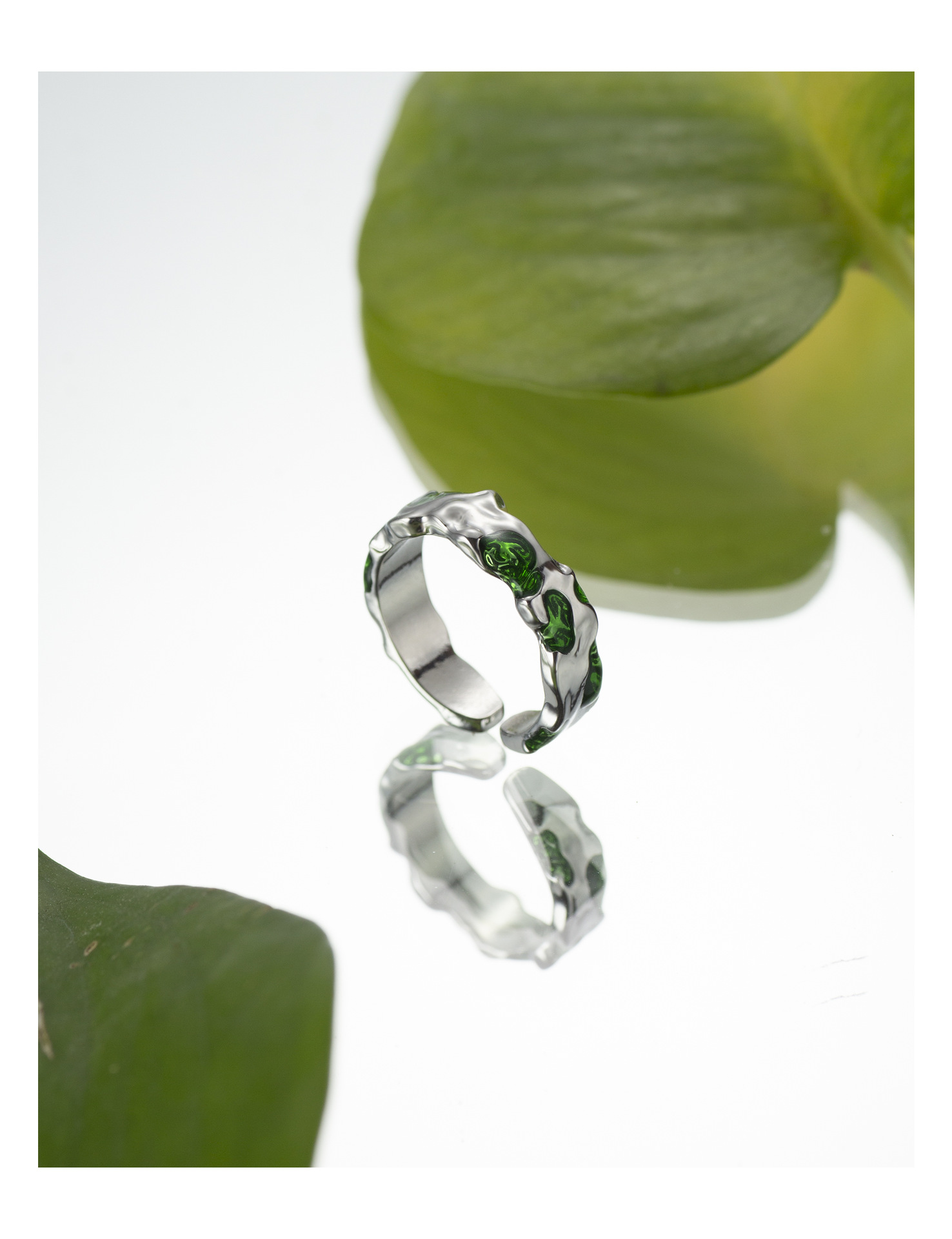 Fashion Geometric Copper Epoxy Plating Open Ring 1 Piece