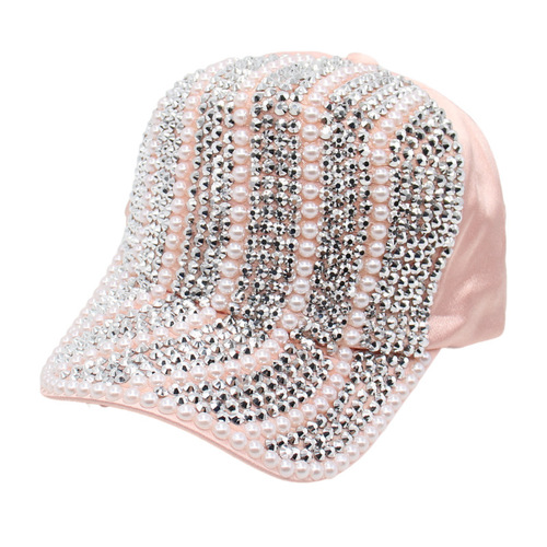  New Women's Korean Style Duckbill Cap Casual Water Diamond Baseball Cap Glitter Sun Hat Handmade Light Board Hat Trendy