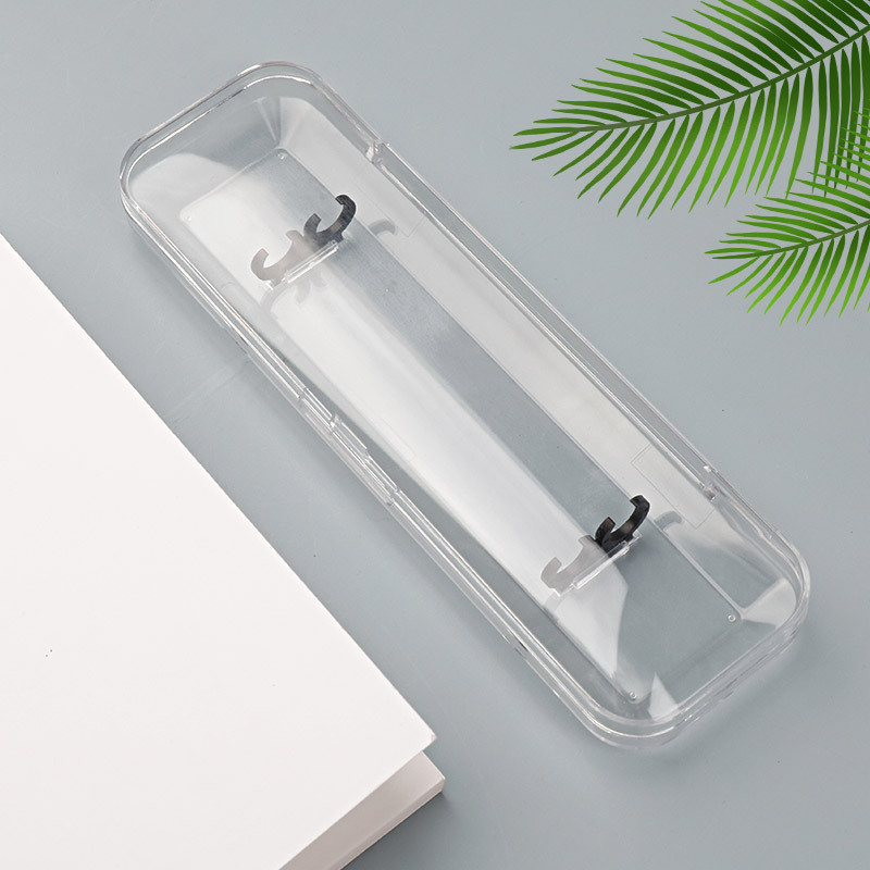Fabricante rectangular al por mayor caja de pluma de plástico transparente bolígrafo de firma bolígrafo para bolígrafo caja de regalo impresión logotipo