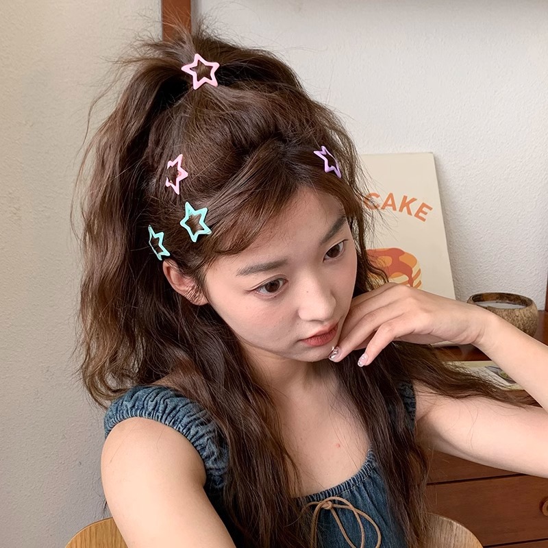 Dopamine Star Hairpin Female 2024 Internet Celebrant Explosive Hairpin Broken Hair Bangs bb Clip Hair Clip Headwear Clip