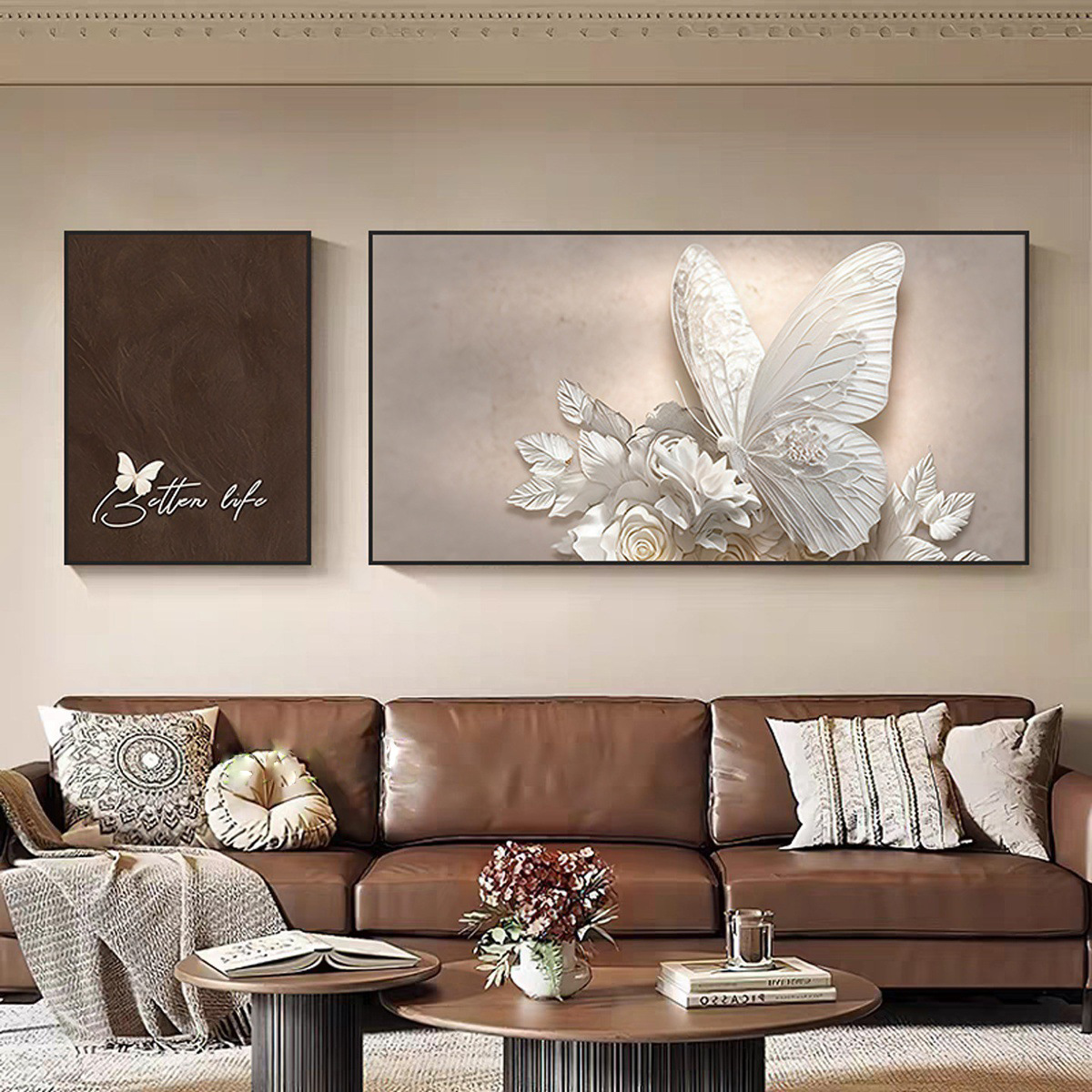 Luz de lujo de alto nivel pintura de decoración de la sala de estar estereoscópica abstracta sofá fondo pintura mural simple moderna pintura colgante