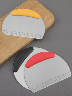 Stainless Steel Rice Noodle Cutter Scraper Non-Stick Scraper with Scale Flour Household Steamed Bun Hand-Rolled Noodle Baking Tool