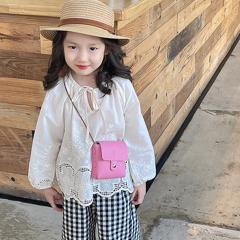 Monedero para niños Color caramelo PU Mini bolso de hombro pequeño Moda de niña coreana Mini Bolsos de moda para niños y niñas