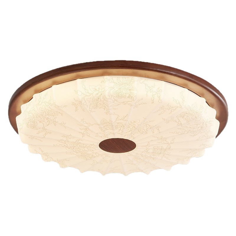 Lámpara de dormitorio de estilo antiguo, dormitorio principal 2025, nuevo patrón, lámpara de techo redonda retro, protección ocular, lámpara Zhongshan de espectro completo