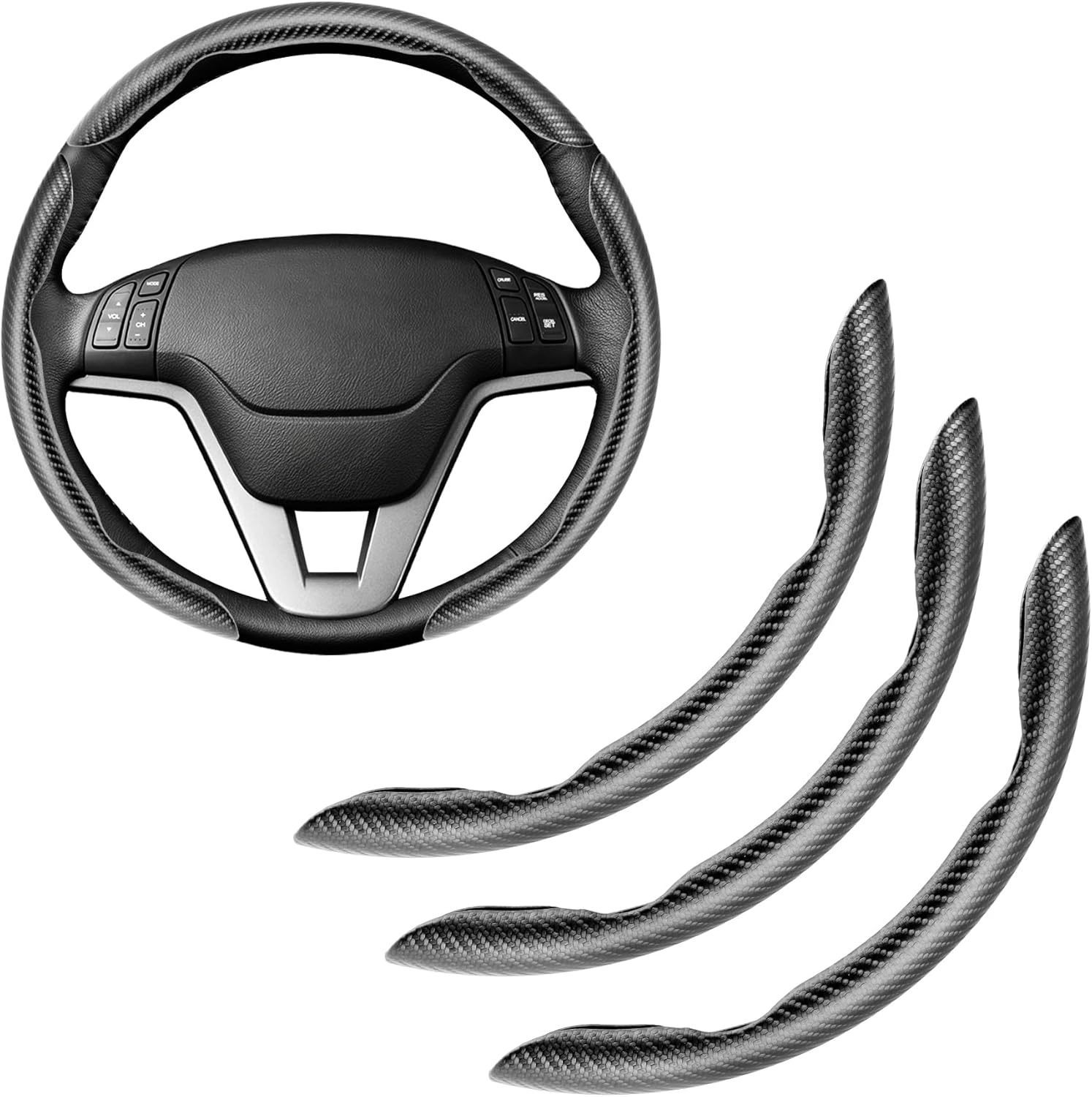Cross-Border Card-Type Steering Wheel Cover, Segmented Anti-Slip Carbon Fiber Steering Wheel Clip, Universal Car Steering Wheel Cover for All Seasons