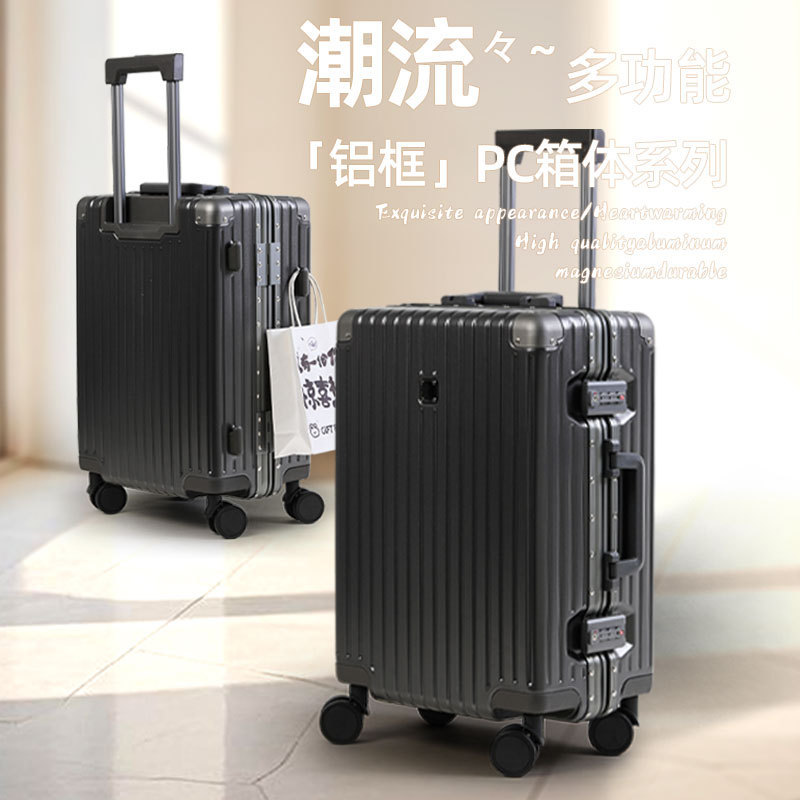 Suitcase 30inch Dropshipping Foreign Trade Trolley Suitcase Aluminum Frame Password Ultra-Light Large Capacity Suitcase Lightweight