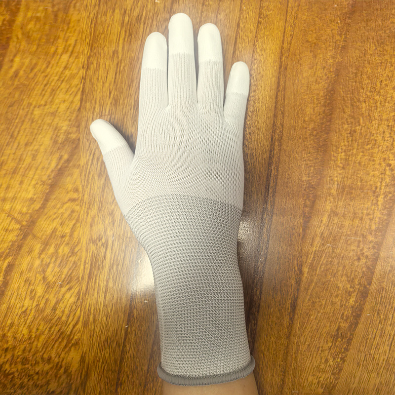 Guantes revestidos de PU guantes de trabajo revestidos antiestáticos de fábrica electrónicos libres de polvo blancos guantes revestidos de PU al por mayor image 23
