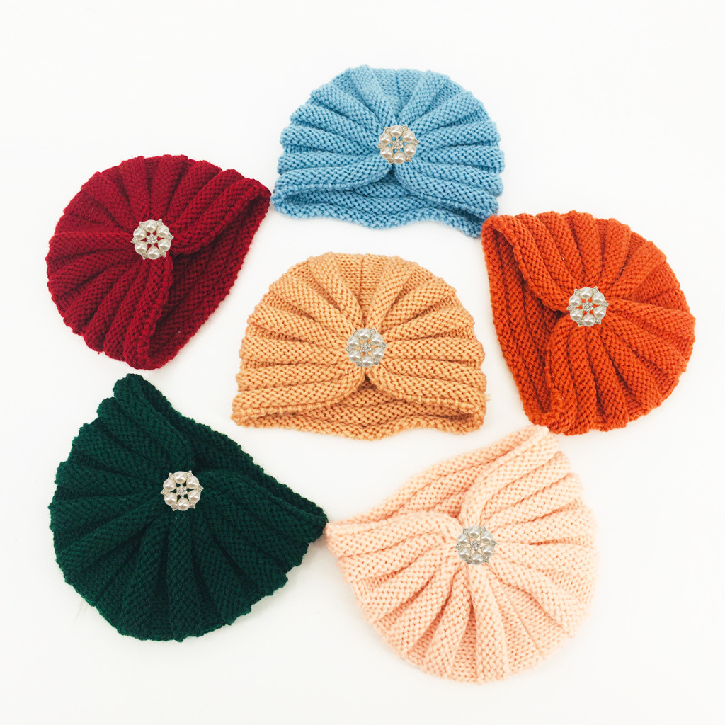 Children Unisex Fashion Solid Color Pearl Baby Hat display picture 5