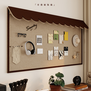 Three-Dimensional Eaves Felt Board Photo Wall Retro Custom Wall Sticker Cork Board Message Board Photo Display Board