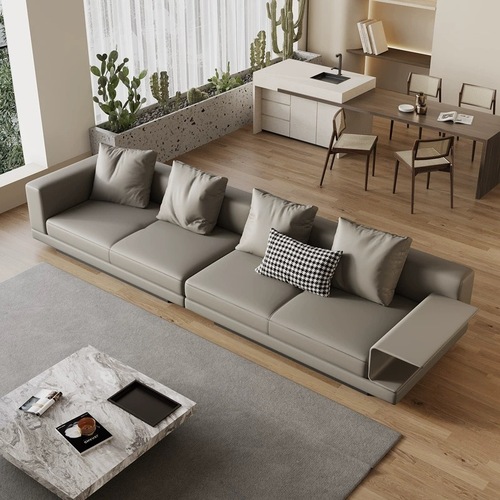 Italian leather sofa first layer cowhide living room connery sofa simple modern small apartment sofa