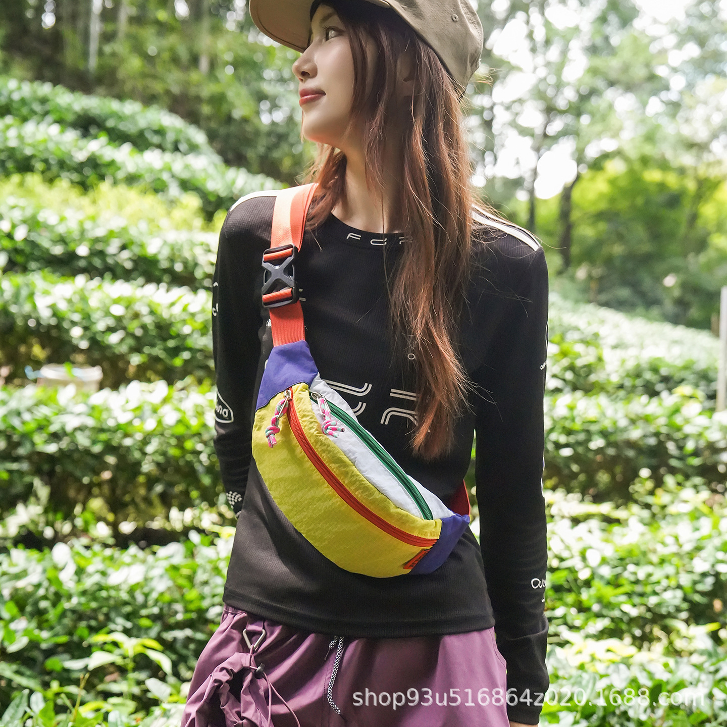 Stylish children's lightweight shoulder crossbody bag, outdoor sports chest bag, lightweight travel hiking phone bag, waist bag