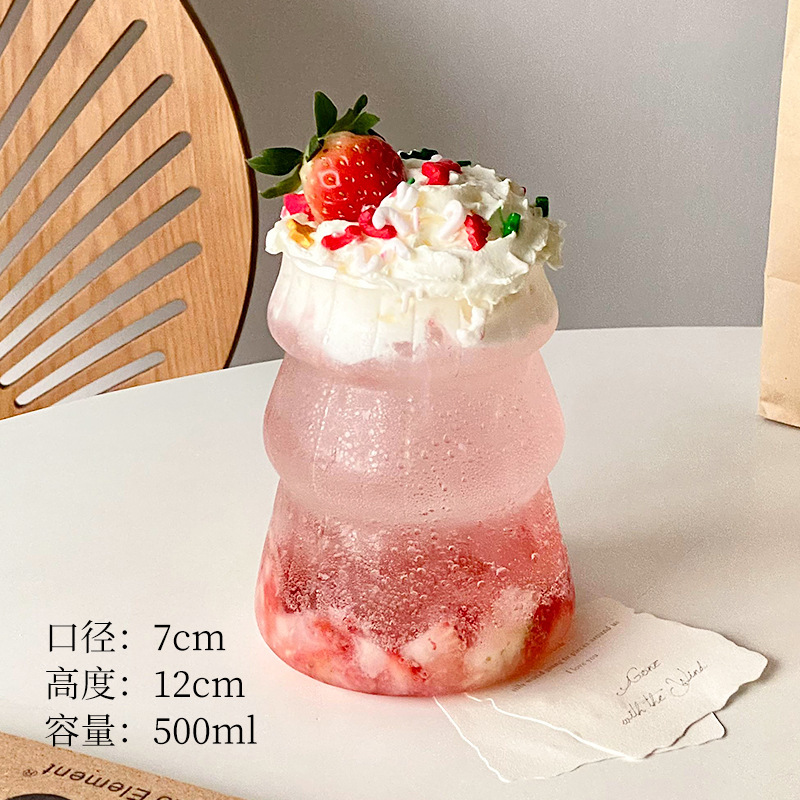 Tazas de vidrio de Navidad resistentes a altas temperaturas de jugo de frutas tazas de bebidas frías tazas de café tazas de diseño de alto valor visual nicho