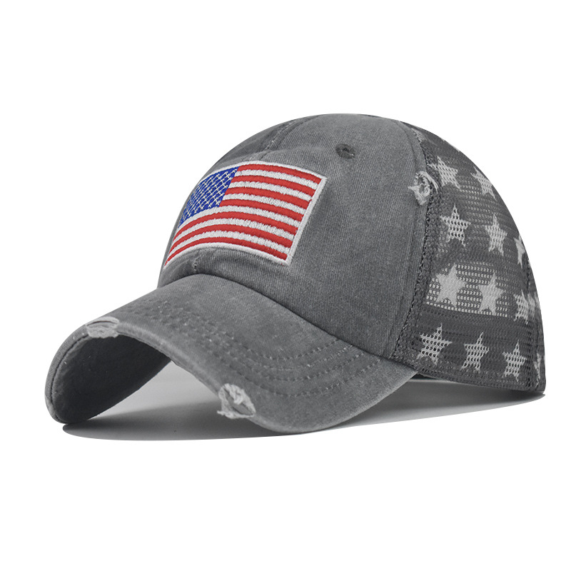 Women's Classic Style American Flag Embroidery Curved Eaves Baseball Cap display picture 3