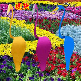 跨境新款美式金属沙滩火烈鸟摆件可旋转家庭院子派对花园动物装饰