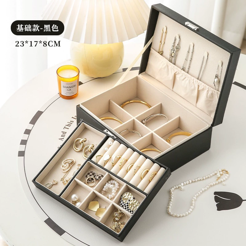 Jewelry Storage Box — High-End Multi-Compartment Organizer, Compact 9‑Cell Ring & Multi‑Slot Case