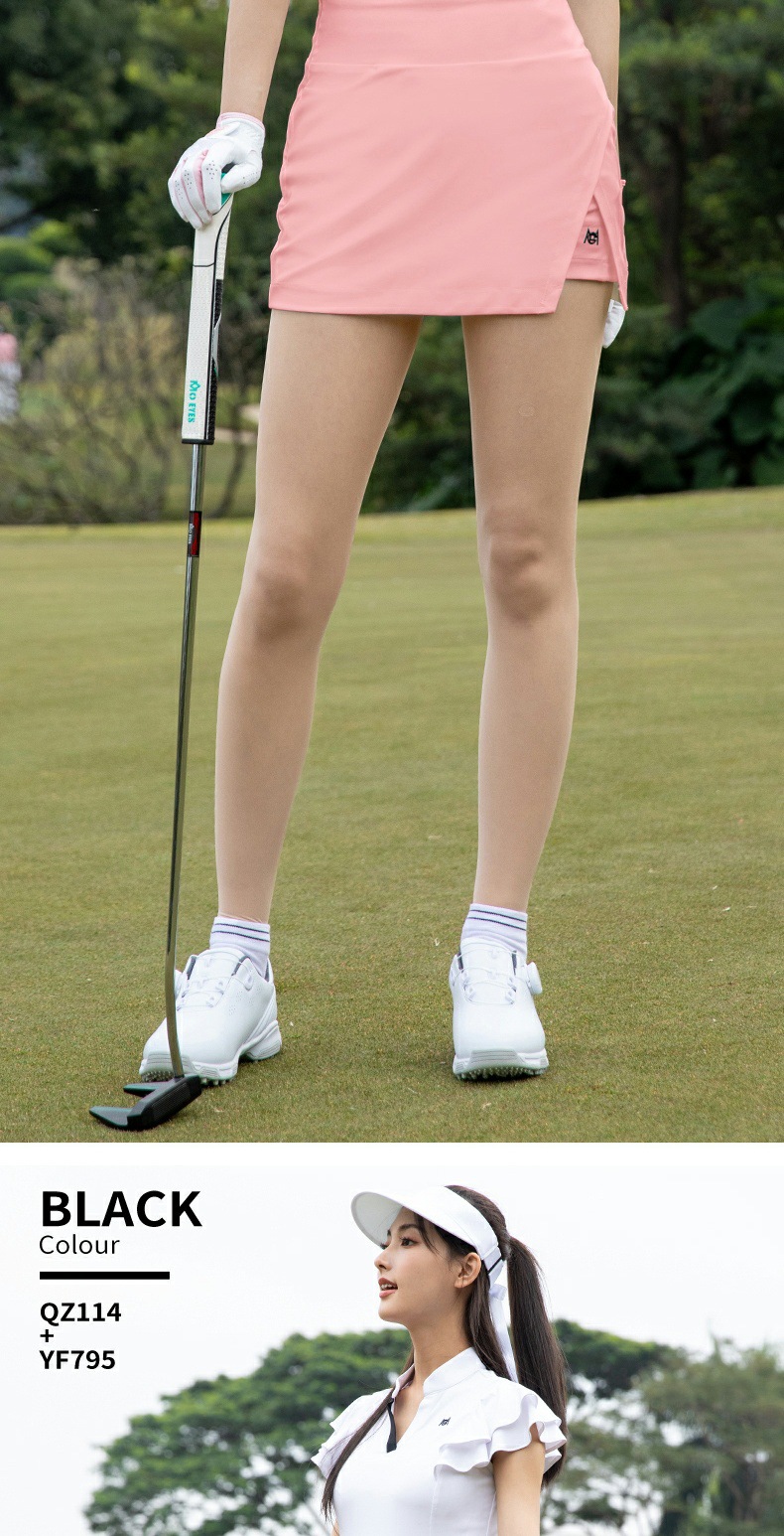 Váy golf nữ xẻ tà nhẹ dệt kim đàn hồi cao — QZ114 váy hồng [váy hơi xẻ/dệt kim đàn hồi cao/dài chân], QZ114 váy trắng [váy hơi xẻ/dệt kim đàn hồi cao/dài chân], QZ114 váy đen [váy hơi xẻ/dệt kim đàn hồi cao/dài chân] chi tiết 6