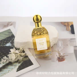 套肩玻璃透明香水玻璃空瓶带喷头便携式喷雾瓶高档蜂窝娇某兰同款
