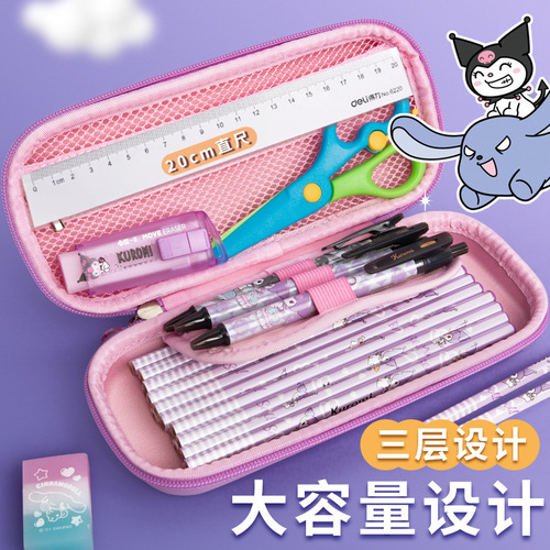 Genuine Kuromi decompression pen box decompression 3D three-dimensional primary school student pencil bag large capacity stationery box girl pencil box