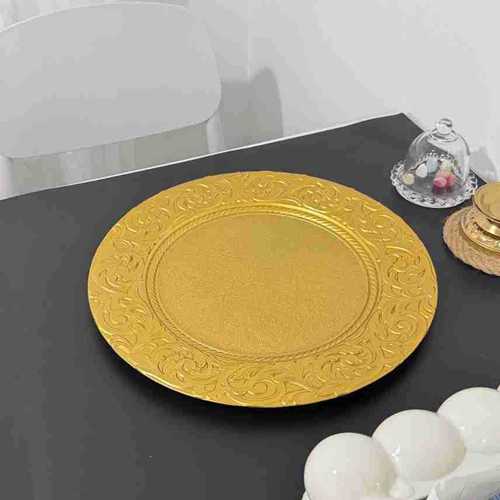  New European Pattern Dinner Plate Mat Retro Banquet Plate Banquet Plate Handmade Design Electroplating Premium Plate