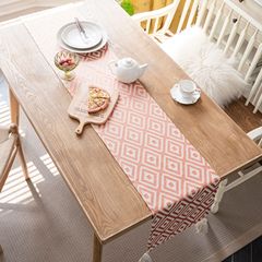 Imanqi Yun Nordic Lace Geometric Orange Table Banner Fringe Tea Banner Dining Banner Long Strip Polyester Tablecloth Direct Factory Supply