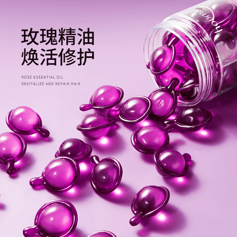 Humei Rosa aromaterapia cuidado del cabello aceite esencial cápsula cabello aceite esencial nutritiva suave perm reparación en stock fábrica al por mayor