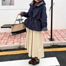 韩系中长款棉服女2025冬季休闲百搭时尚简约轻薄款棉服夹克上衣女