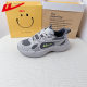 Huili Women's Shoes Front Lace-Up Fashion sneaker Shoes Single Low-Top Leather Round Head Mesh Solid Color Torre Shoes K393