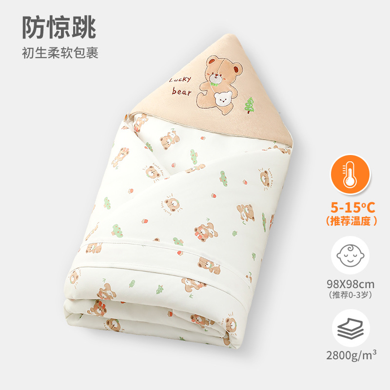Newborn Baby Blanket, Baby Delivery Room Blanket, Thickeneded Autumn and Winter Swaddling Blanket, Delivery Room Warm Cotton Blanket