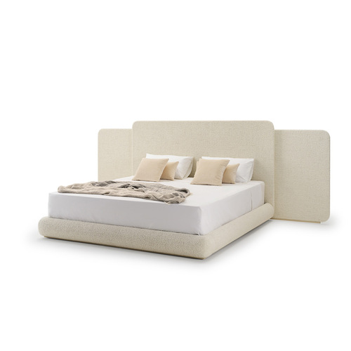 Italian light luxury bed master bedroom Nordic fabric frosted technology fabric bed simple soft bed double tatami bed