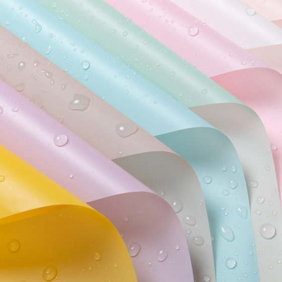 Flower packaging solid color matte paper wholesale translucent waterproof Korean plain paper flower shop bouquet packaging material matte paper