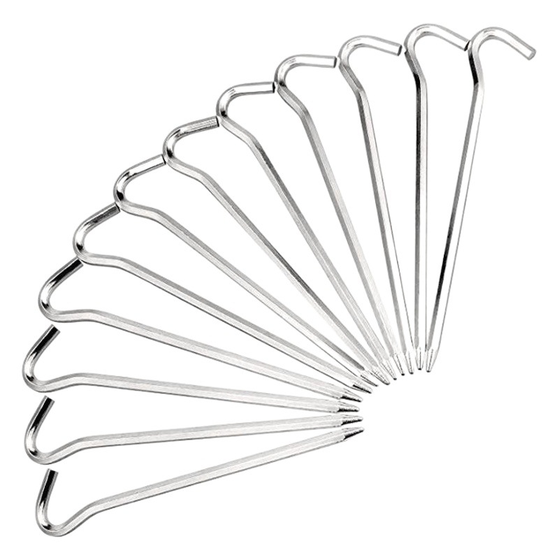 Tienda de campaña al aire libre Canopy clavo de tierra hierba señaló signo de interrogación semicírculo arco hierro tienda clavo de tierra